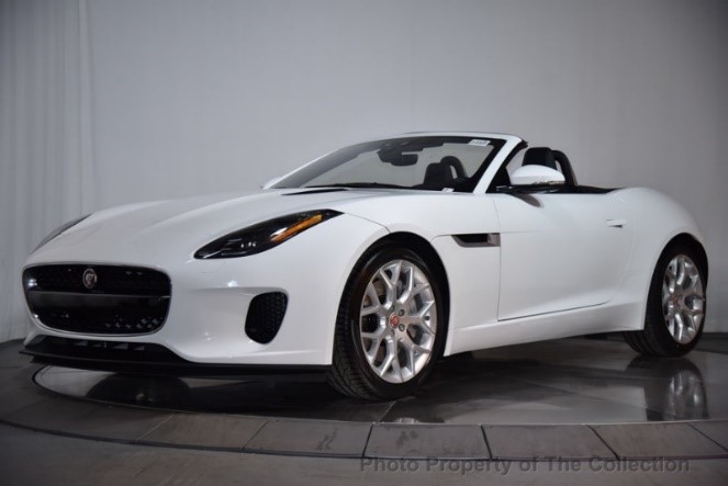 white jaguar f type at the collection showroom