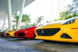yellow and red Ferrari