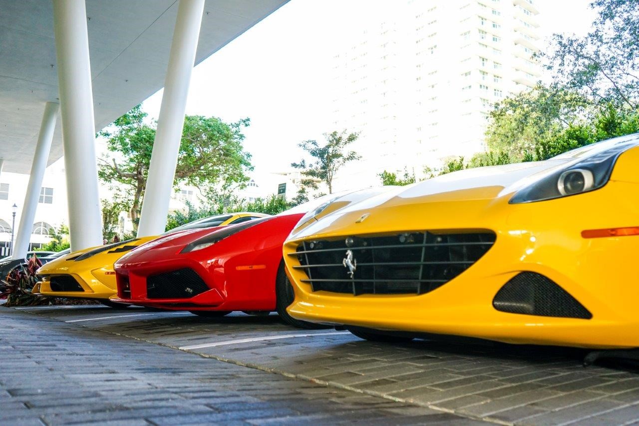 yellow and red Ferrari